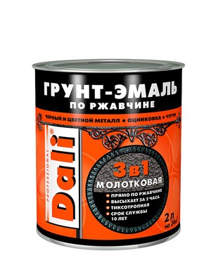 Молотковая грунт-эмаль по ржавчине DALI коричневая 2 л