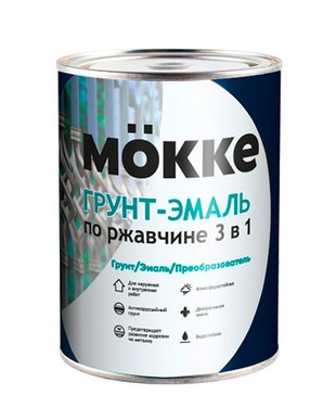 Грунт-эмаль MOKKE 3 в 1 по ржавчине алкидно-уретановая черный 2,7 кг