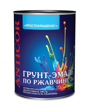 Грунт-эмаль Простокрашено! по ржавчине 3 в 1 белая 0,9 кг