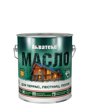 Масло для террас с воском АКВАТЕКС бесцветное 2,5 л